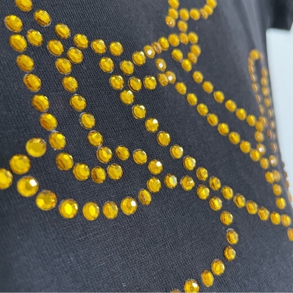 DISNEY 50th Anniversary Mickey Mouse Amber Rhinestone Embellished Cotton T-Shirt - Picture 7 of 13